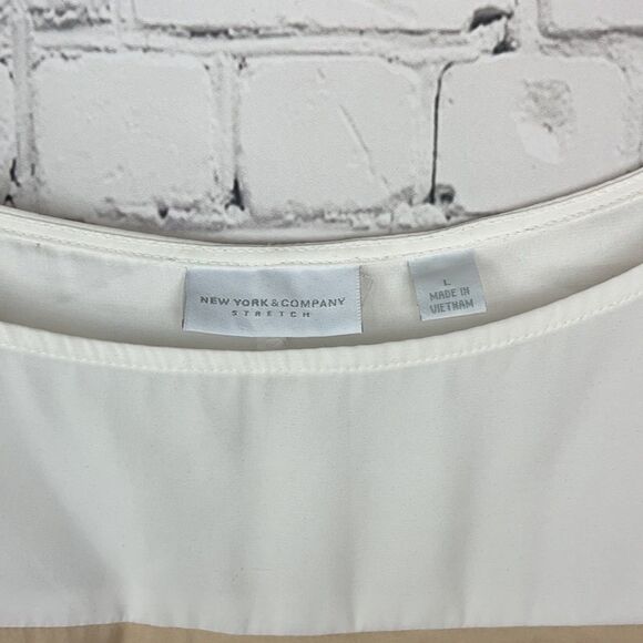 New York & Company Color Block Blouse Size Large - Picture 2 of 6